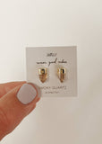 Jax Kelly Gold Dip Point Gold Earrings - Smoky Quartz