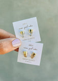 Jax Kelly Gold Dip Point Gold Earrings - Smoky Quartz