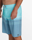 Billabong All Day Heather Stripe Pro 20" Boardshorts- Bay Blue