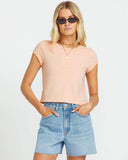 Billabong Womens Daily Knit Tees - Peach Kiss