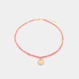 Get Back St. Christopher Pink Palms Bead Choker Necklaces