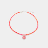 Get Back St. Christopher Pink Palms Bead Choker Necklaces