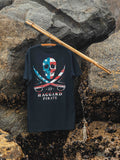 Haggard Pirate Skulled Patriot S/S Tee- Navy