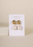 Jax Kelly Pearl Knot Gold Drop Earrings
