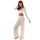 Lotus and Luna Wide-Leg Cotton Pants