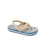 Reef Little Kids Ahi Sandals- Blue/Tan Palm