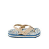 Reef Little Kids Ahi Sandals- Blue/Tan Palm