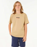 Rip Curl Big Boys Surf Revival Sunsets Tee- Khaki