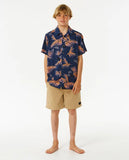 Rip Curl Boys Surf Revival S/S Button Up Shirt- Washed Navy