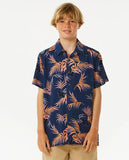 Rip Curl Boys Surf Revival S/S Button Up Shirt- Washed Navy