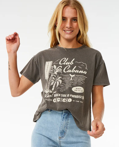 Rip Curl Club Cabana Relaxed Tee- Charcoal