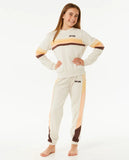 Rip Curl Girls Surf Revival Pannelled Crewneck Sweatshirt- Oatmeal Marle