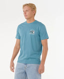 Rip Curl Mens Hazed & Tubed S/S Tee- Storm Blue