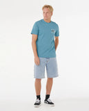 Rip Curl Mens Hazed & Tubed S/S Tee- Storm Blue