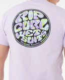 Rip Curl Mens Wettie Passage Icon S/S Tee- Iced Lavender