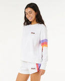 Rip Curl Womens Las Dalias Raglan Crewneck Sweatshirt - Grey Marle