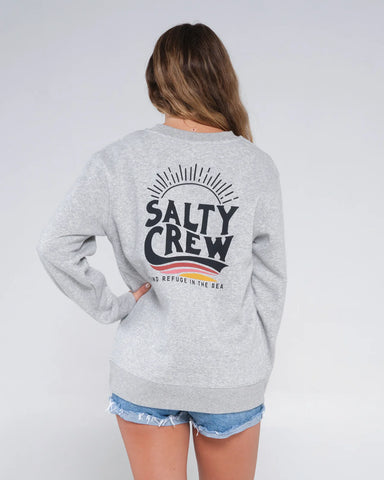 Salty Crew Womens The Wave Crewneck Sweatshirt - Atlantic Heather