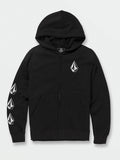 Volcom Big Boys Iconic Stone Zip Hoodies- Black