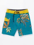 Volcom Big Boys Lido Print Mod Boardshorts- Ocean Teal