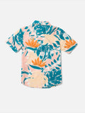 Volcom Little Boys Leaf Pit Floral S/S Button Up Shirt - Salmon