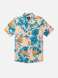 Volcom Mens Leaf Pit Floral S/S Button Up Shirt - Salmon