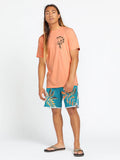 Volcom Mens Lido Print Boardshorts- Ocean Teal