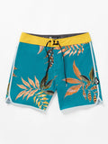 Volcom Mens Lido Print Boardshorts- Ocean Teal