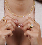 Jax Kelly Gemstone Heart Pendant Necklace - Mother of Pearl