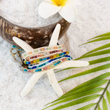 Lotus and Luna Sea Glass Anklets