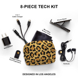 Ellie Rose Tech Essentials 8 Piece Kit - Leopard Print