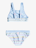 ROXY Girls Stripy Wave Crop Top Bikini Set