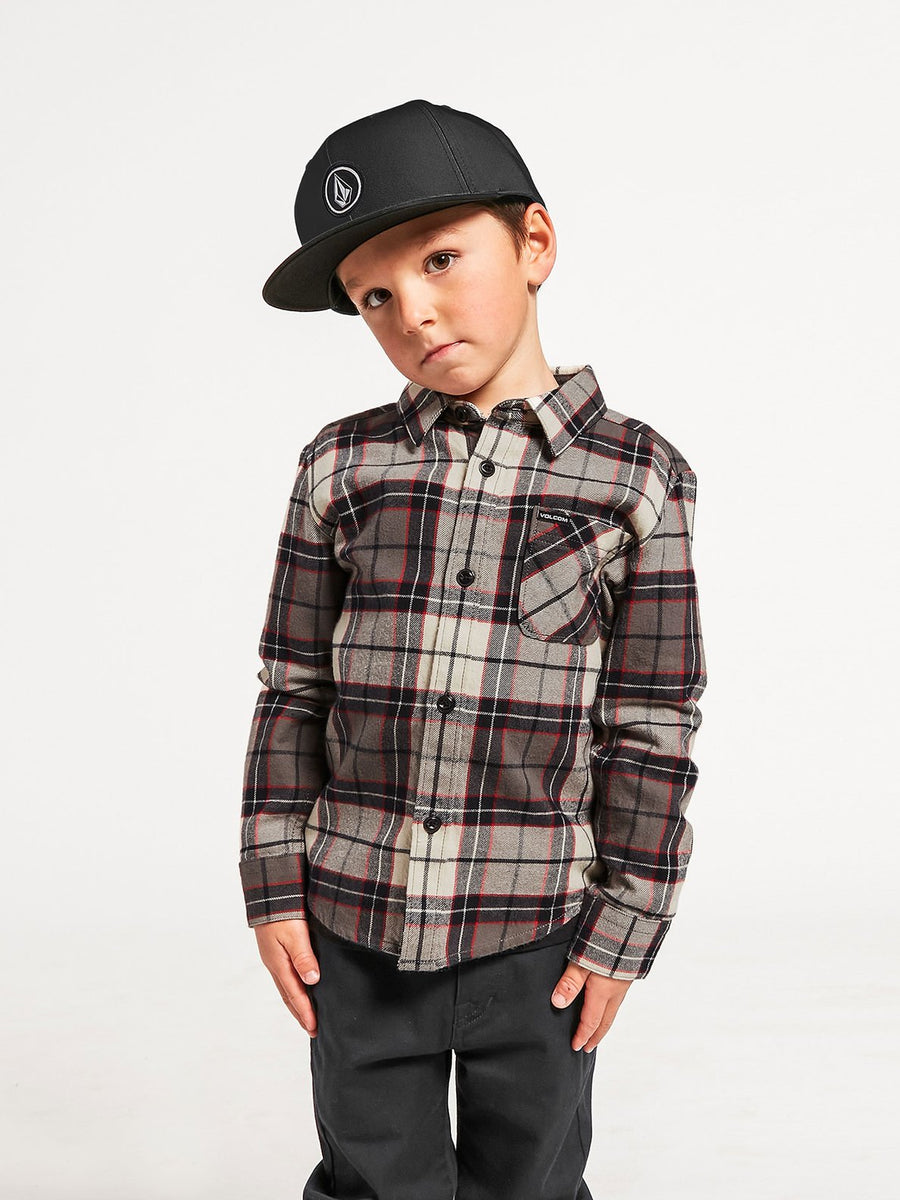 Volcom Caden Plaid Long Sleeve Shirt Bleached Sand - Billion Creation