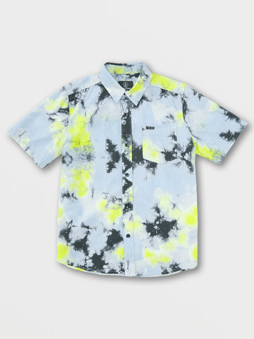 Volcom Saturate Little Boys S/S Button Up- Lime Tie Dye