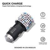 Ellie Rose Dual USB Car Charger - Diamond