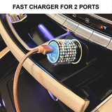 Ellie Rose Dual USB Car Charger - Diamond