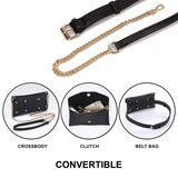 Ellie Rose Convertible Belt Bag - Black Snakeskin