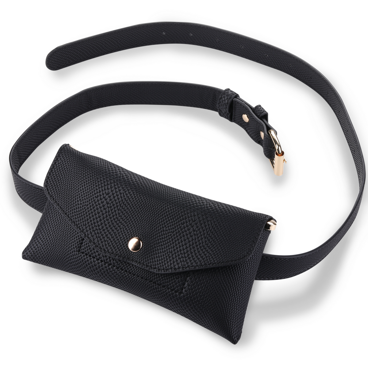 7455 Women\'s Casual Fashion Removable Belt Bag, Black Embossed Woodward Small Belt Bag w/Long Strap - Nylon | Vera Bradley main image 4