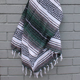 Forest Green Mexican Falsa Blanket | Baja Beach Yoga