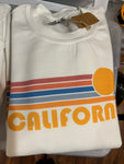 HEY MOUNTAINS! Cali Retro Sunset Crewneck Sweatshirts