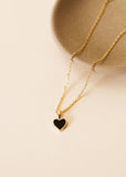 Jax Kelly Gemstone Heart Pendant Necklace - Black Tourmaline