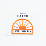 Live Simply Sun Embroidered Iron on Patch