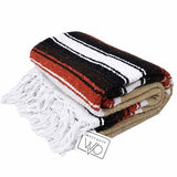 West Path Autumn Earth Baja Diamond Beige Mexican Blanket