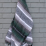 Forest Green Mexican Falsa Blanket | Baja Beach Yoga
