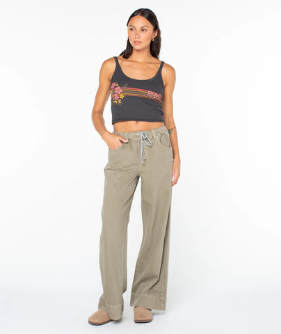 ROXY Womens Finley Wide-Leg Pants- GVT