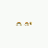 Jax Kelly Rainbow Enamel Flat Back Kids Earrings