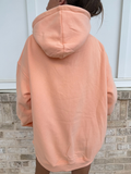 Sunkissed Coconut Sherbet Orange Collegiate Embroidered Oversized Hoodie