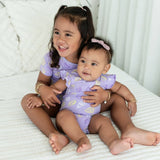 Coco Moon Bamboo Flutter Sleeve Onesie - Shell Pop