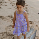 Coco Moon Bamboo Ruffle Tier Dress - Shell Pop