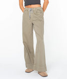 ROXY Womens Finley Wide-Leg Pants- GVT