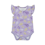 Coco Moon Bamboo Flutter Sleeve Onesie - Shell Pop